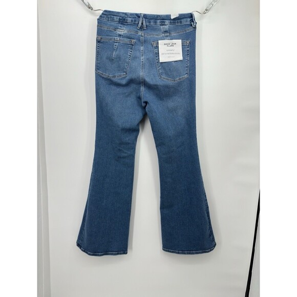 Good American Good Classic flare  CutJeans Size 15  light wash  wide‎ leg boot - Picture 6 of 14